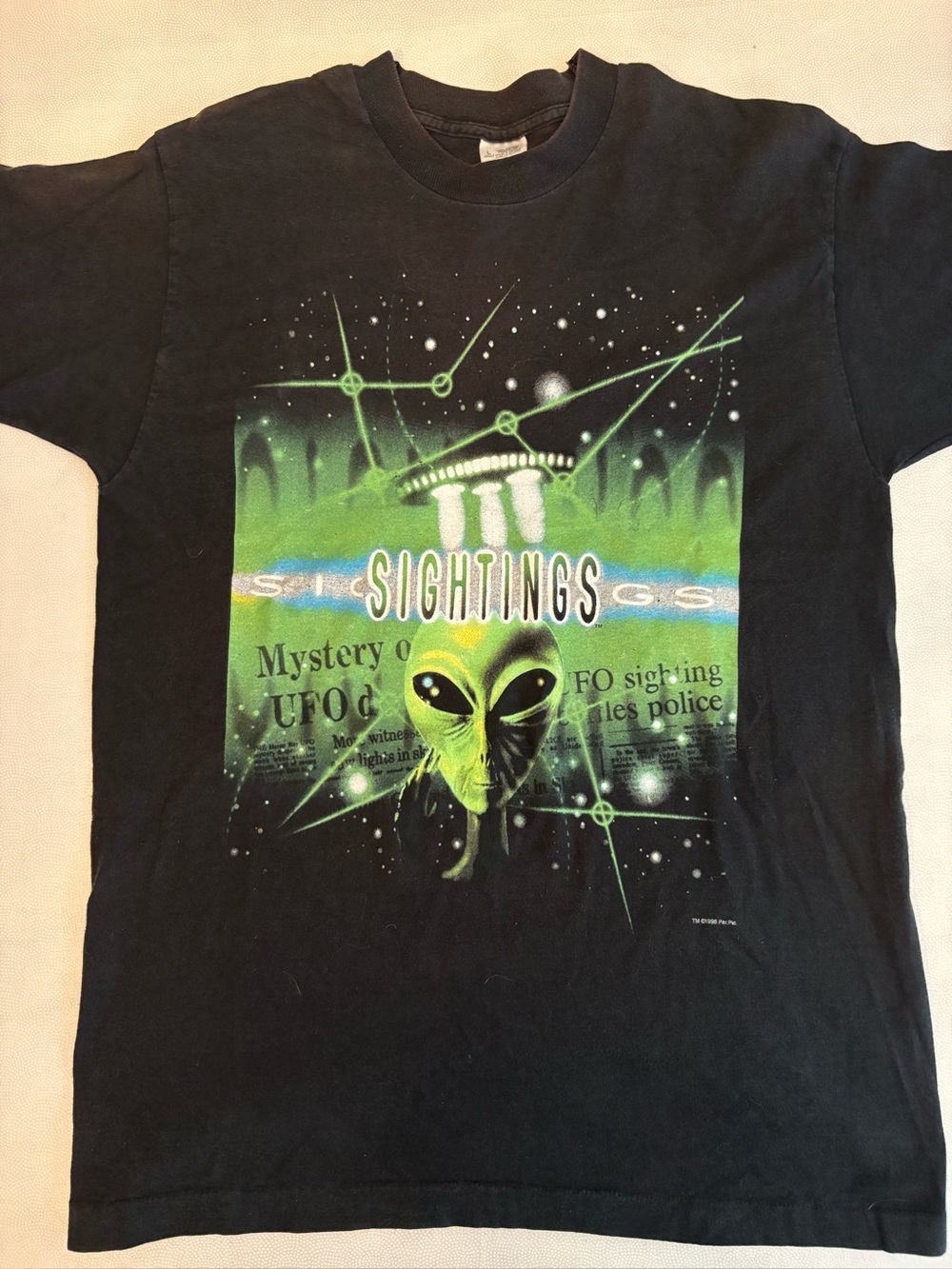 VTG UFO Alien Sightings TV Show Promo Shirt  Sz.Large